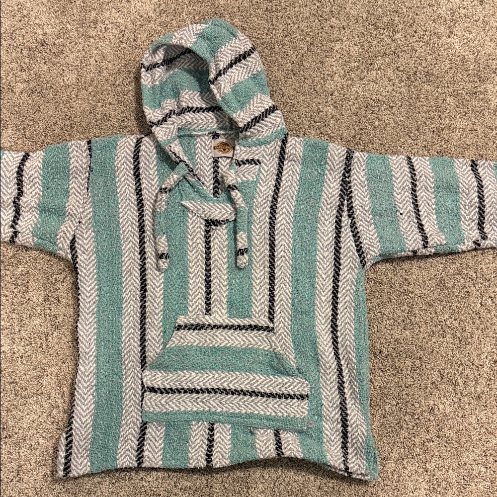 Striped Baja Hoodie with Front Pocket